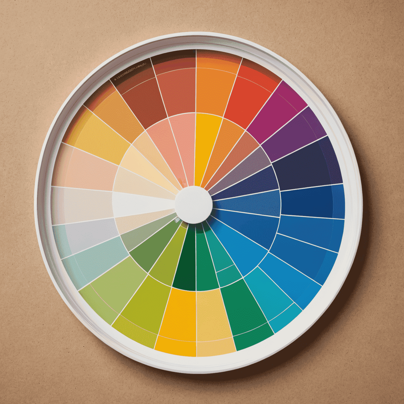 Imagen que muestra una rueda de color y muestras de paletas de colores, representando la teoría del color en el diseño web